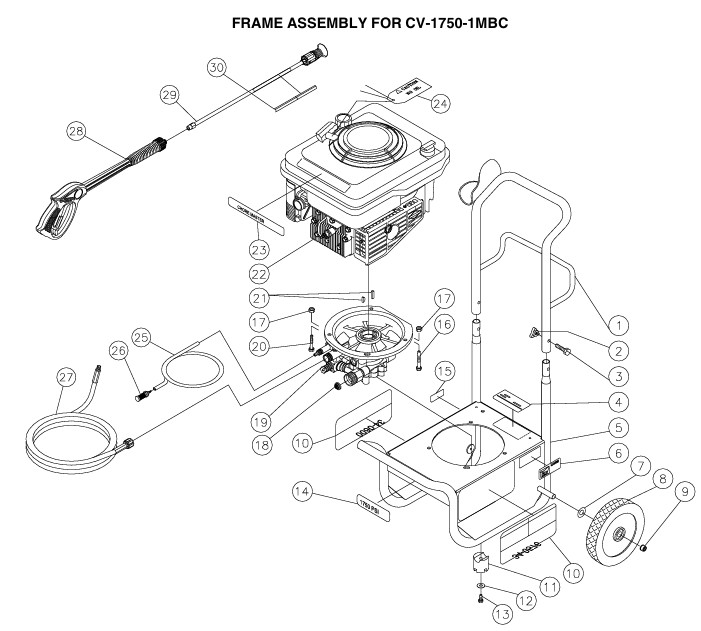 MITM CV-1750 pressure washer replacement parts